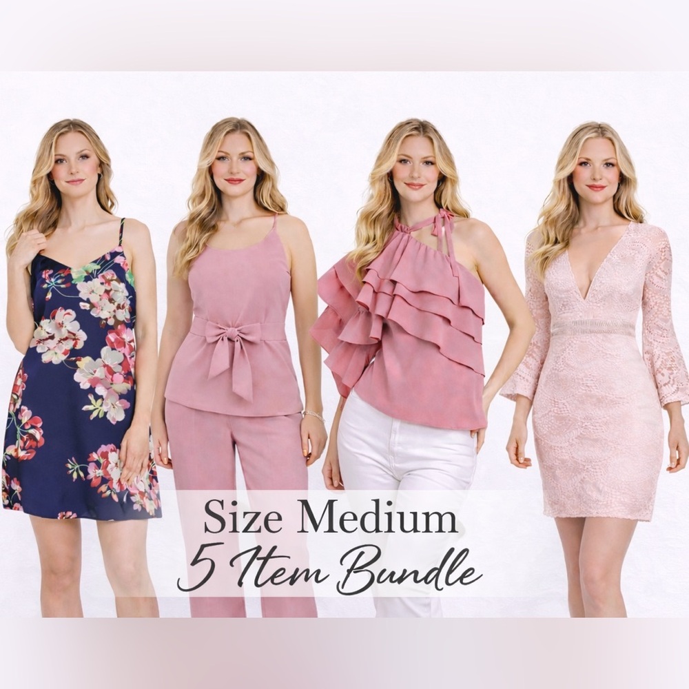 5 item Women’s Size Medium Spring Clothing Bundle Pink Floral
